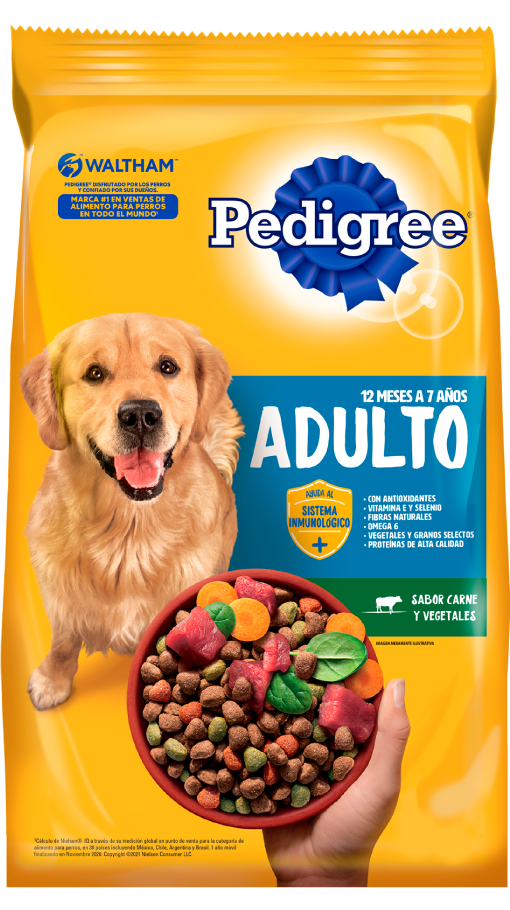 pedigree perros adultos carne y vegetales 21kgs